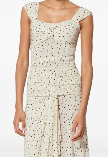 Ruched Polka-Dot Top