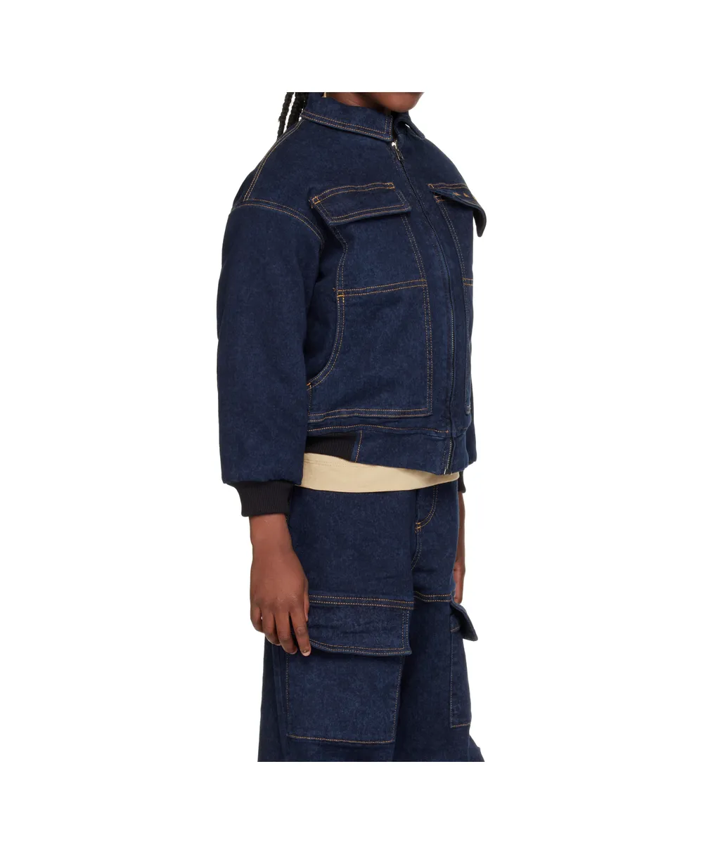 Marni Kids Logo Embroidered Denim Jacket