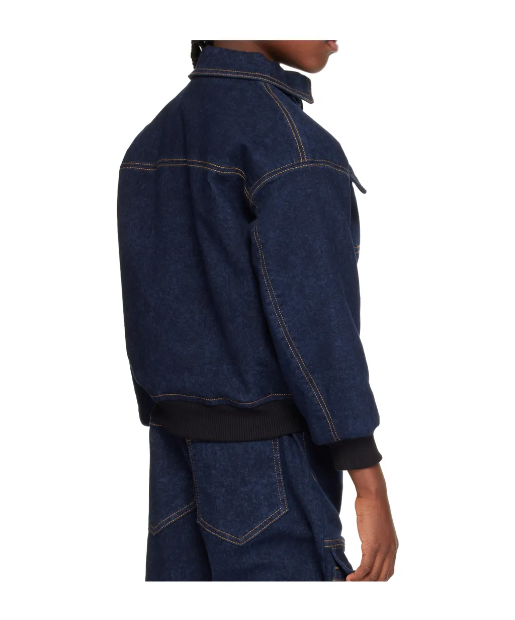 Marni Kids Logo Embroidered Denim Jacket