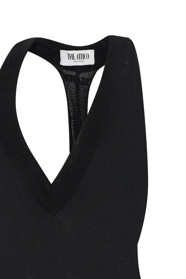 The Attico Plunging V-Neck Long Dress