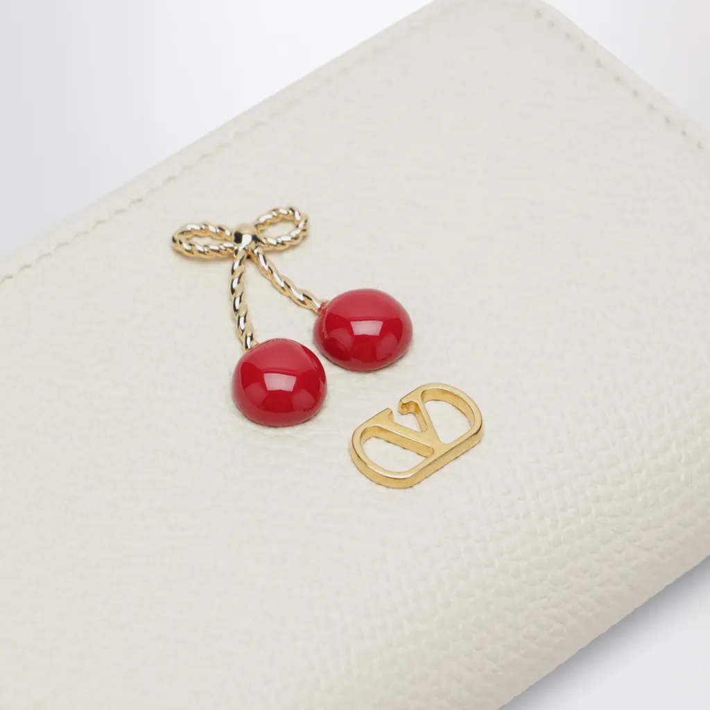 Valentino Cherryfic Vlogo Signature Zip-Up Wallet