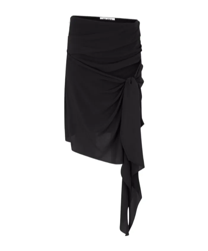 The Attico Draped Midi Skirt