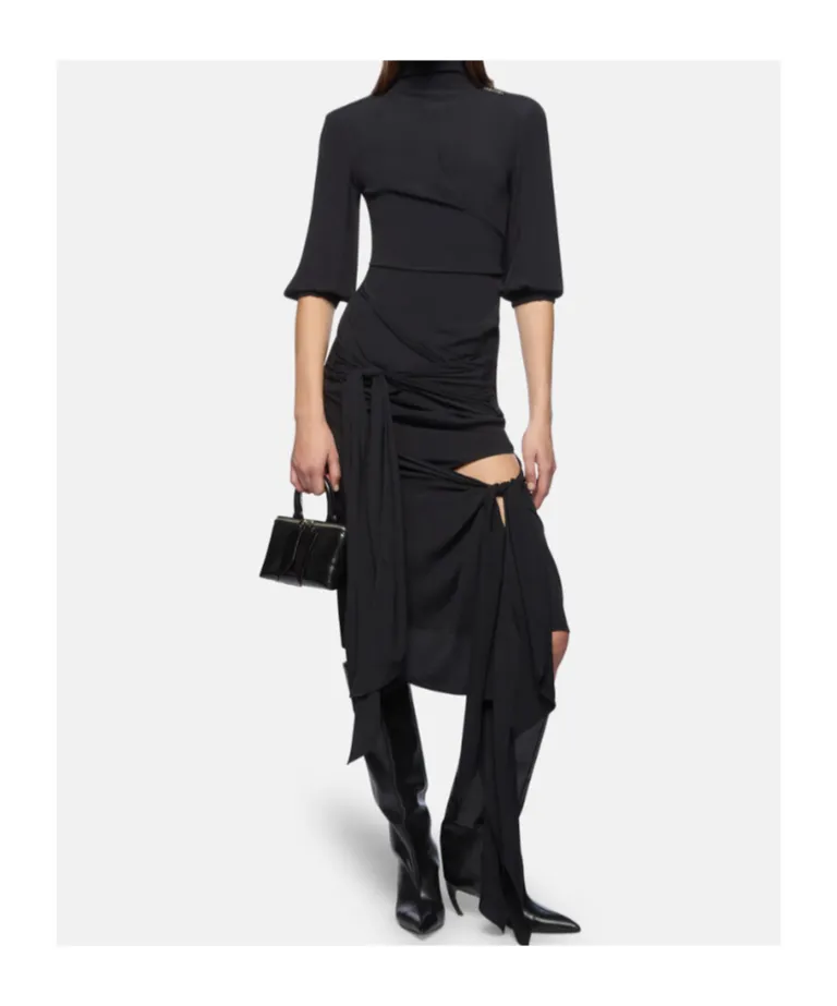 The Attico Draped Midi Skirt