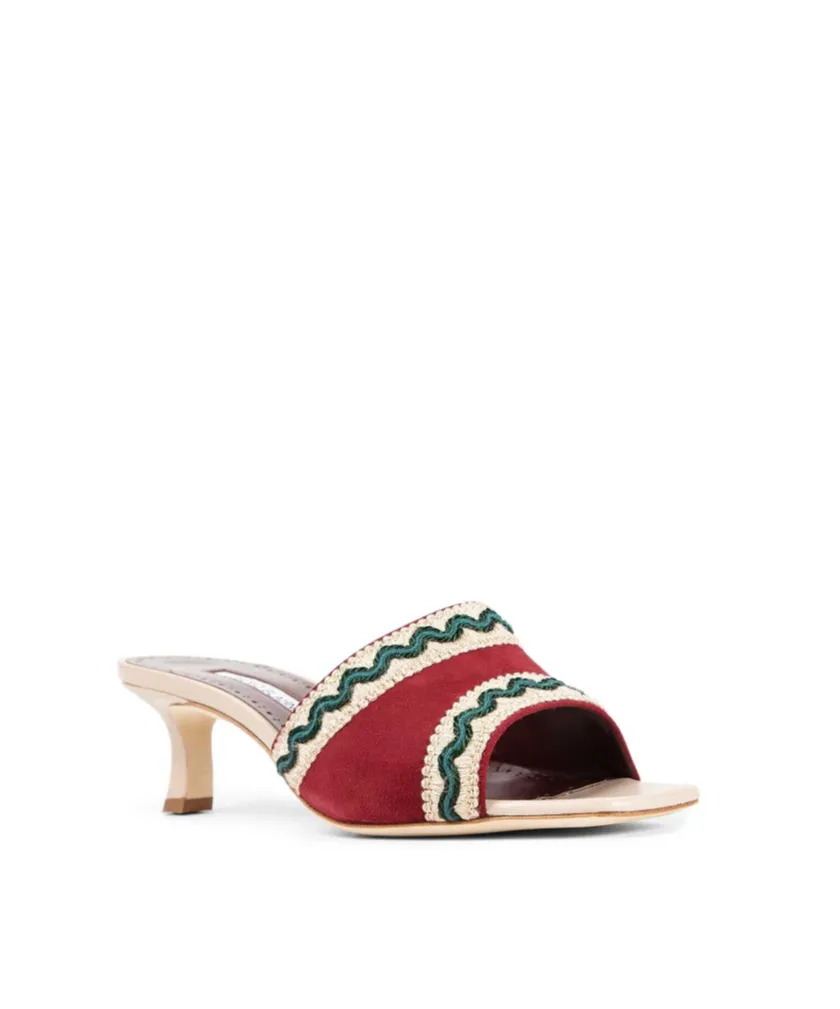 Square-Toed High-Heeled Sandals