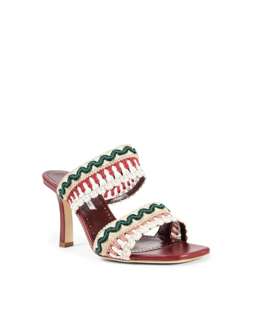 Square-Toed High-Heeled Sandals