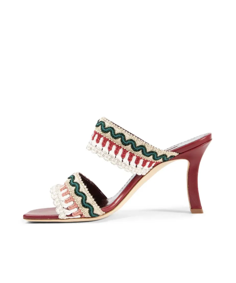 Square-Toed High-Heeled Sandals