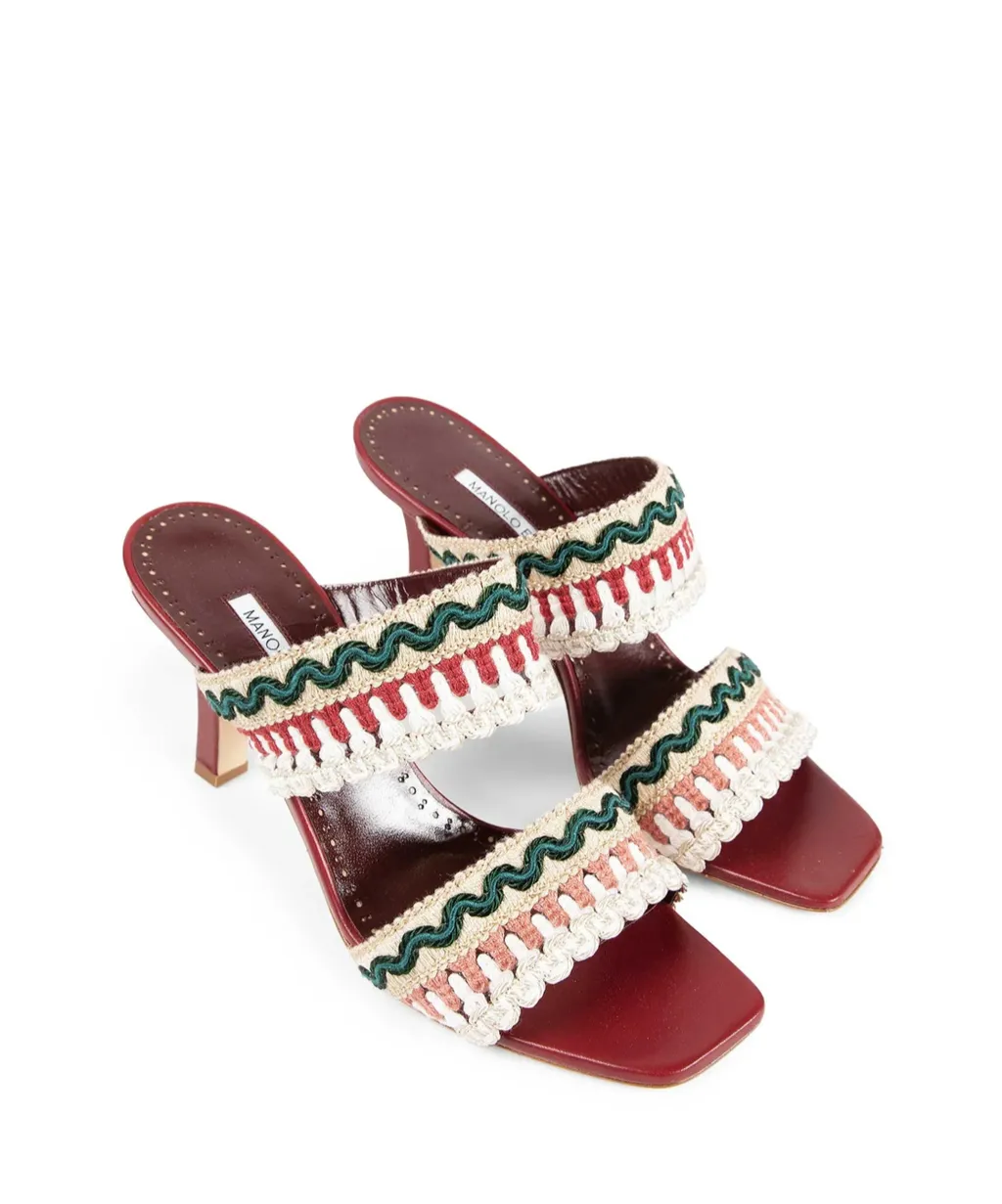 Square-Toed High-Heeled Sandals