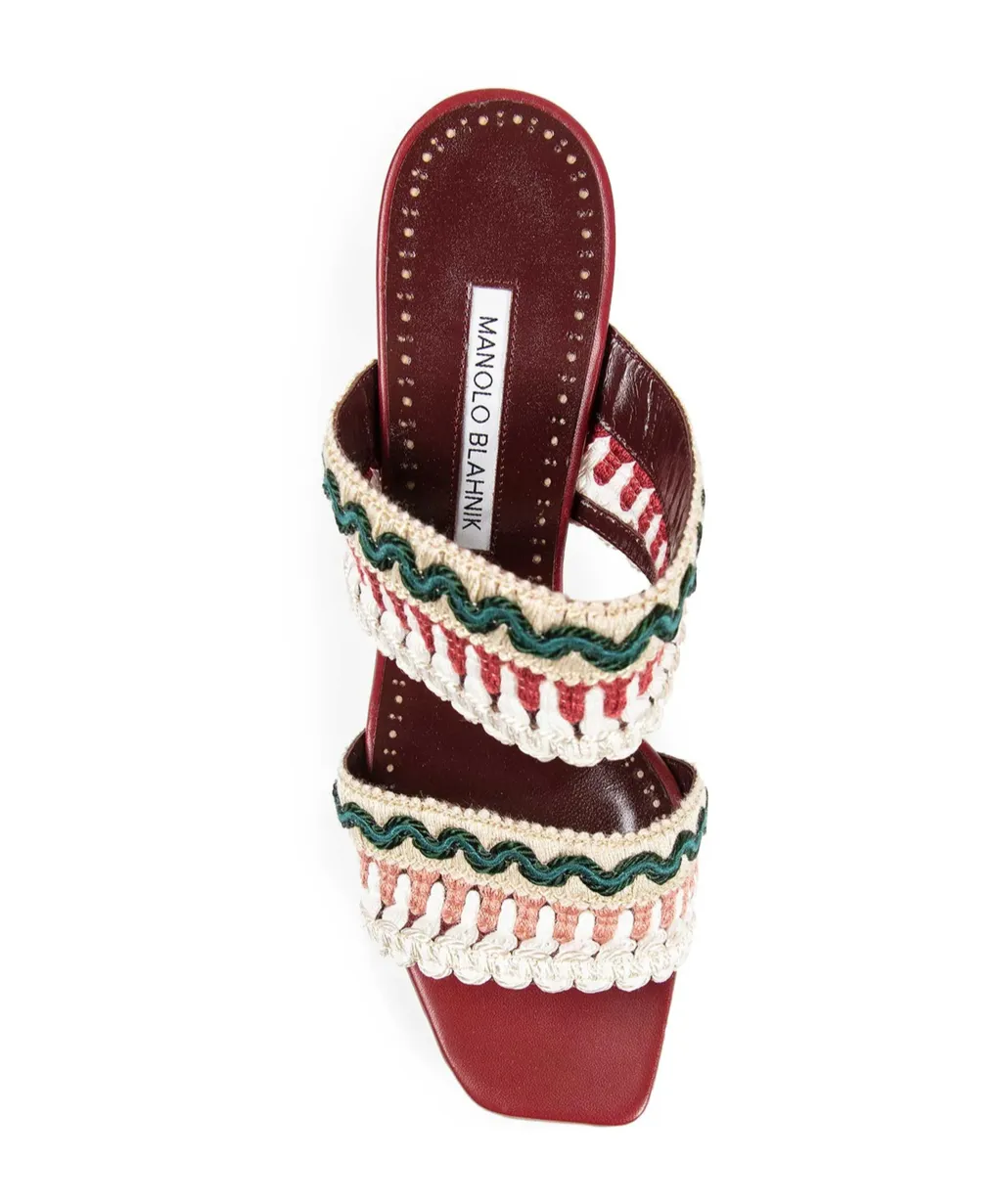 Square-Toed High-Heeled Sandals