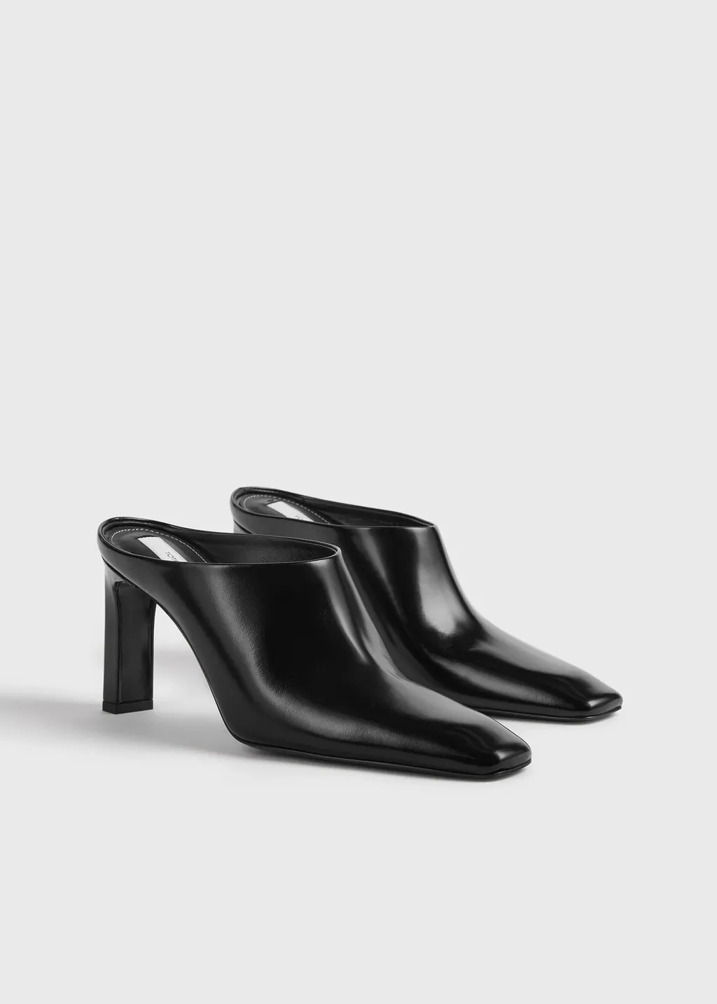 85Mm Box Leather Mules