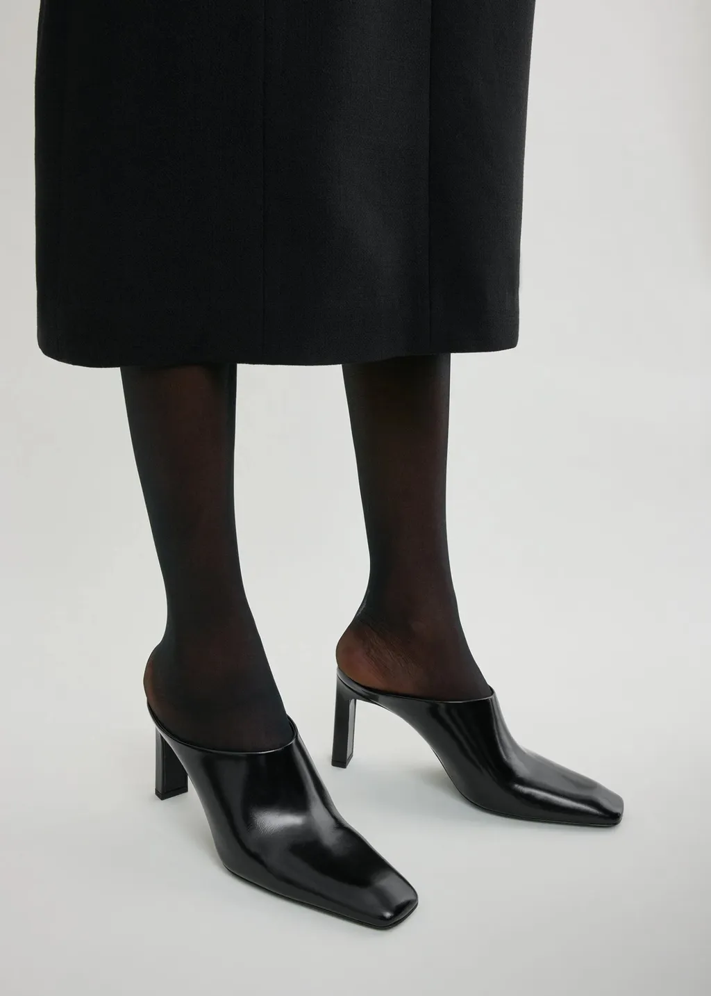 85Mm Box Leather Mules