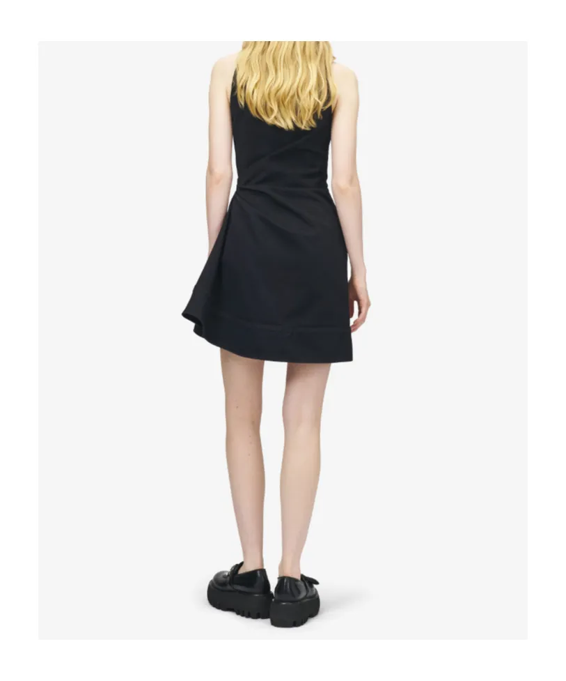 Alexander Mcqueen Denim Asymmetric Mini Dress