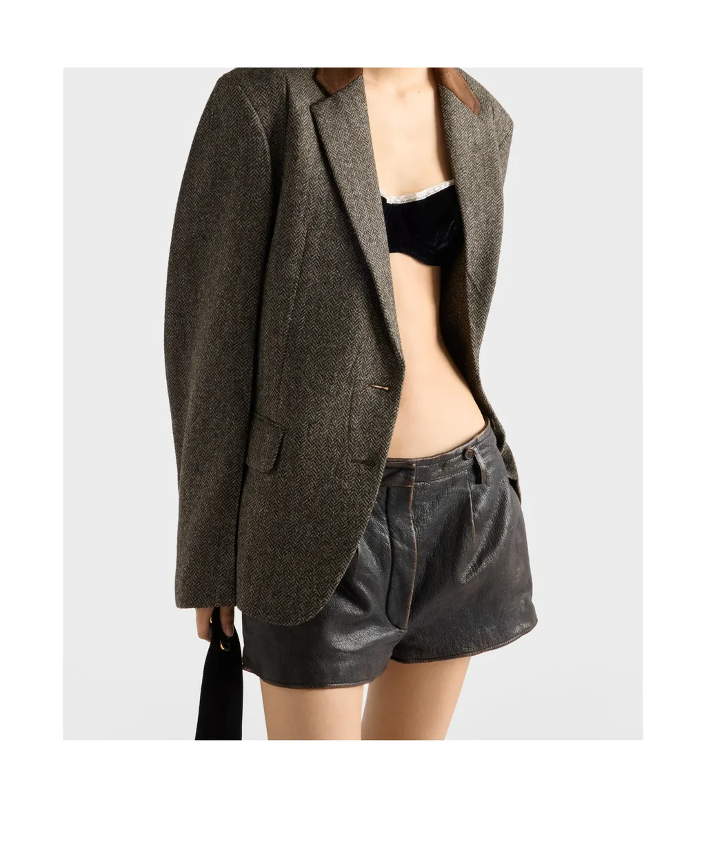 Prada Single-Breasted Chevron Jacket