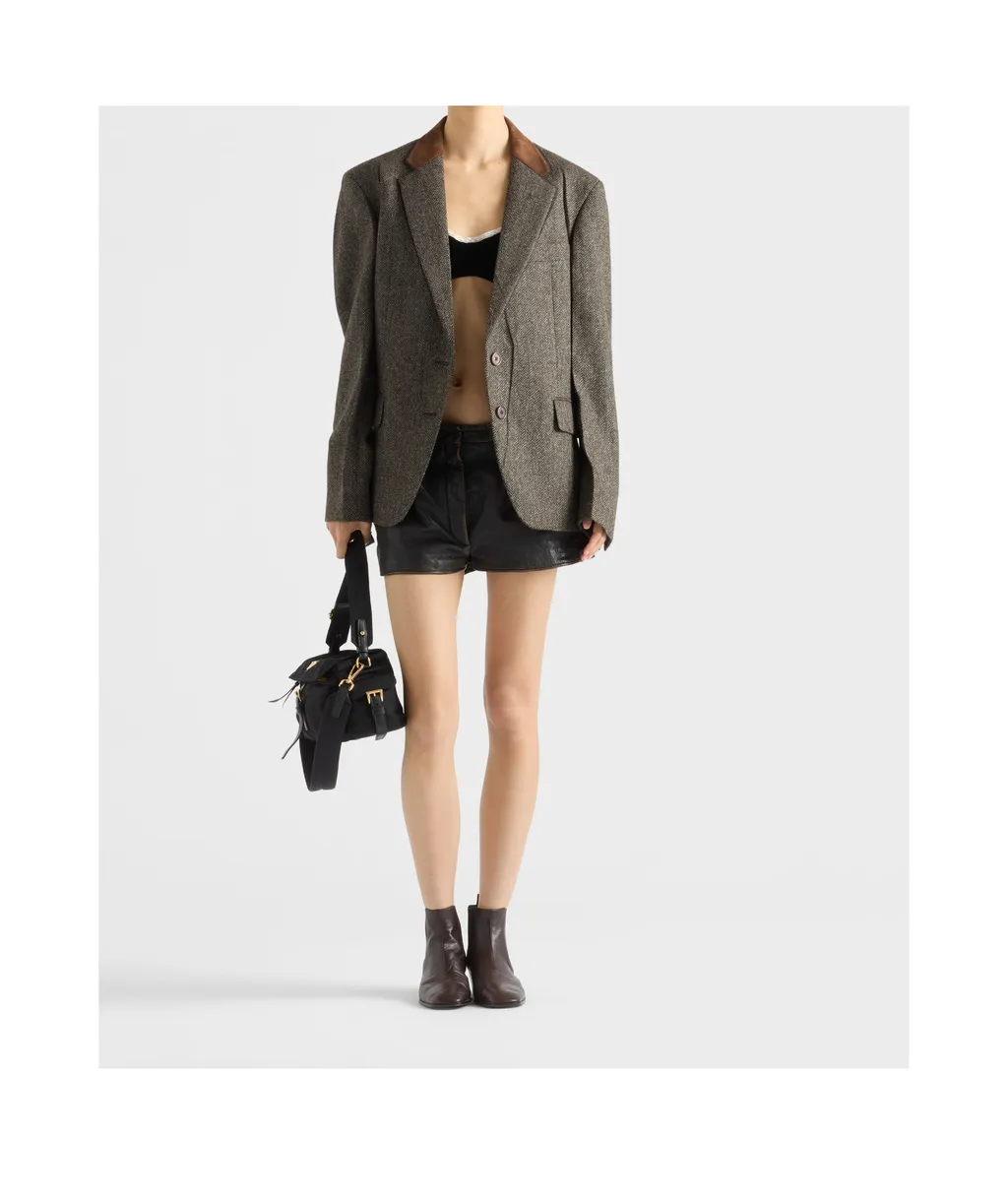 Prada Single-Breasted Chevron Jacket