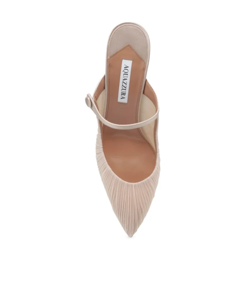 Voil Strappy Pointed-Toe Mules