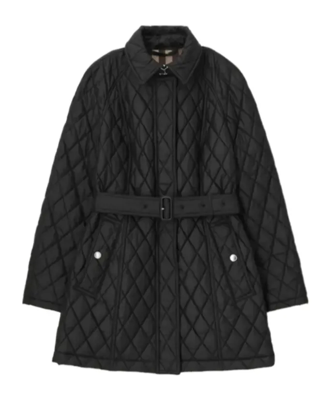 Belted Quilted Hood Jacket