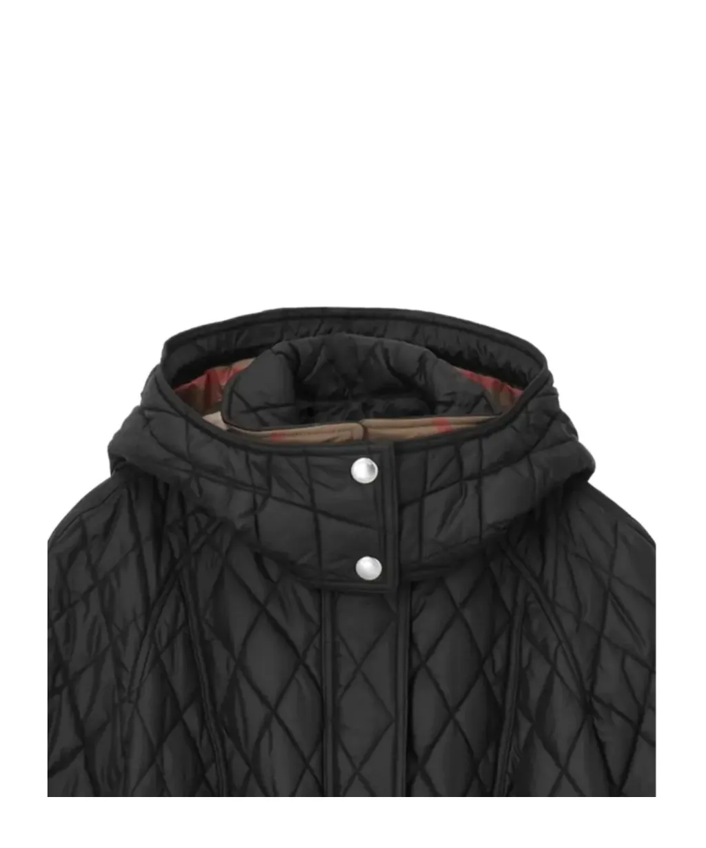 Belted Quilted Hood Jacket