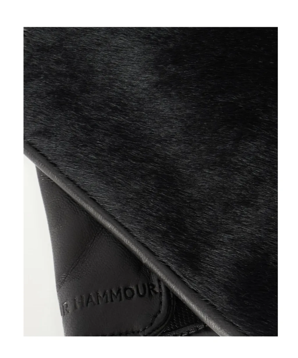 Calf Hair And Leather Gloves