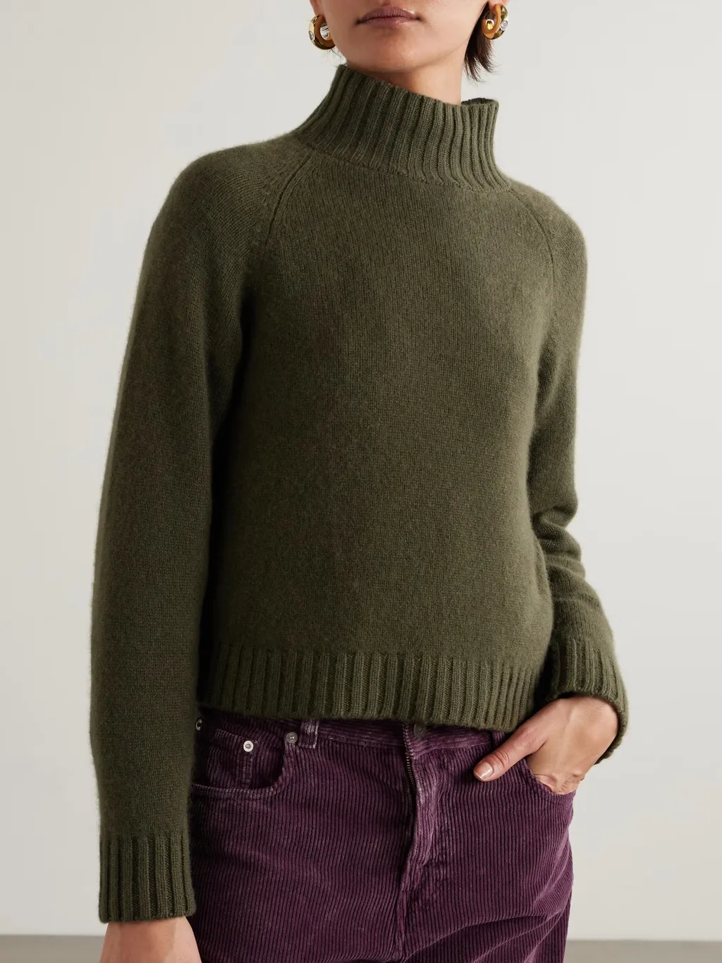 Short Cashmere Turtleneck Sweater