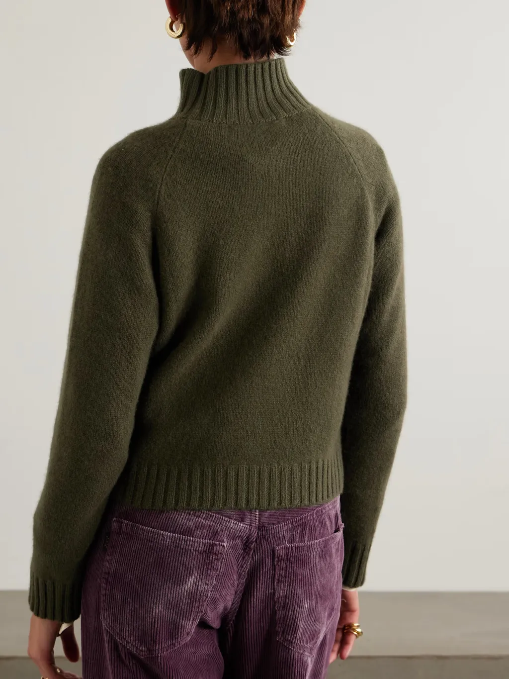 Short Cashmere Turtleneck Sweater