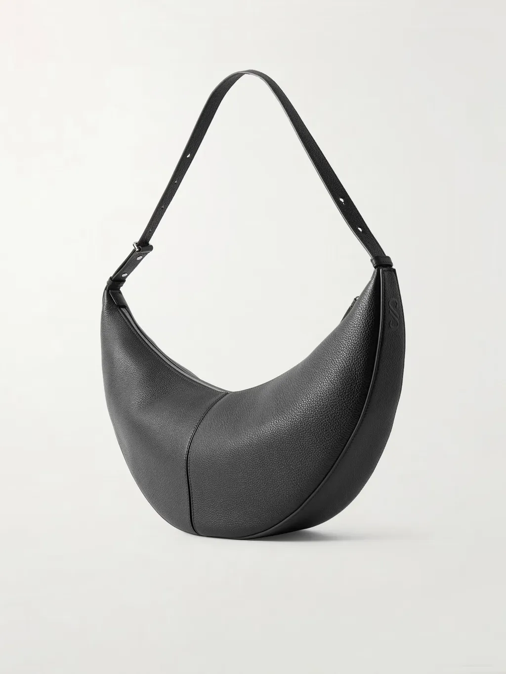 Slide Paneled Full-Grain Leather Shoulder Bag