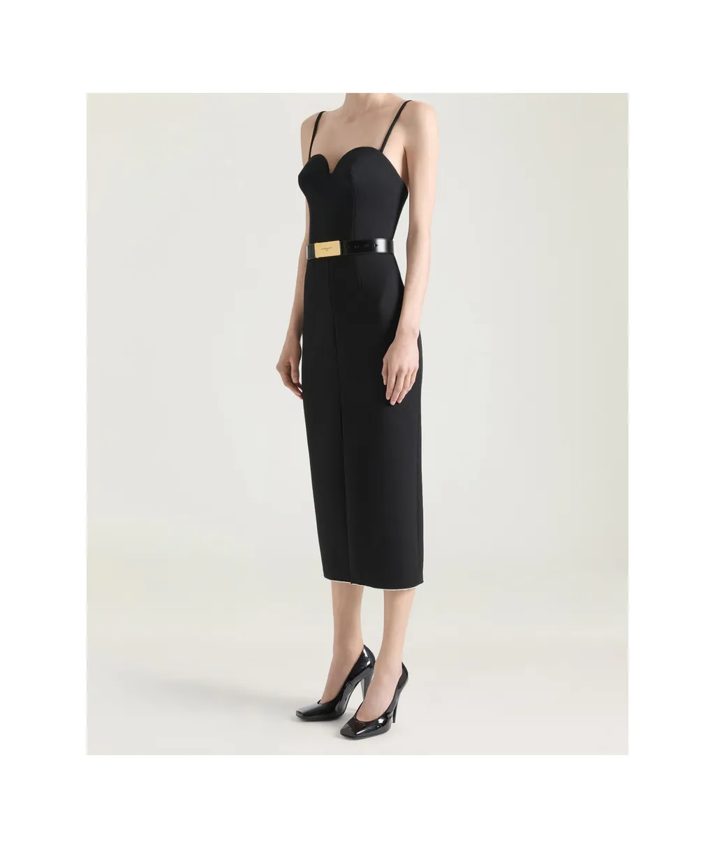 Sweetheart Neckline Dress In Wool