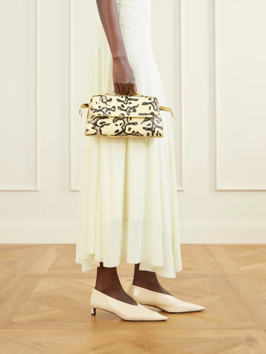 Tate Snakeskin Leather Shoulder Bag