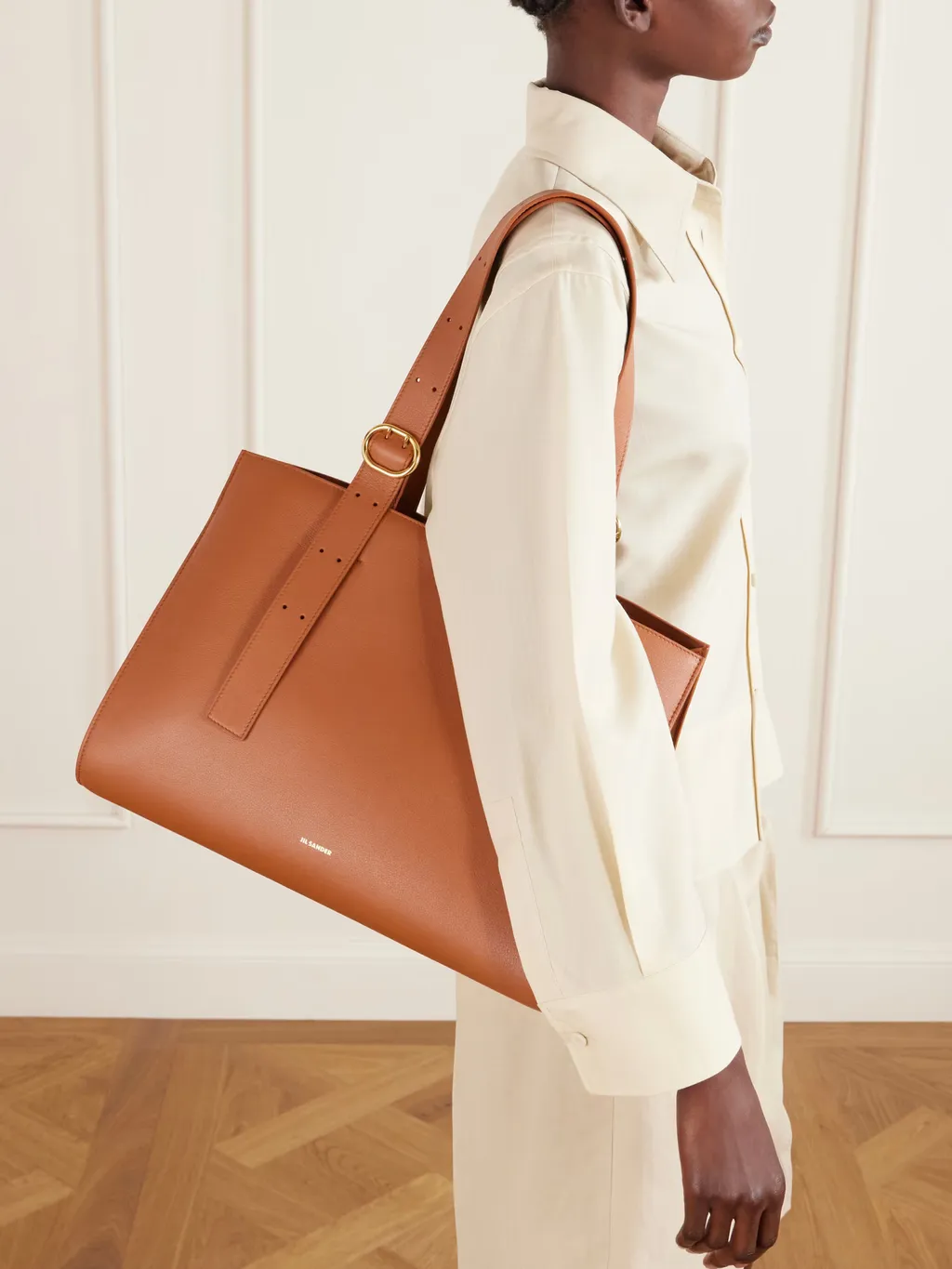 Buckle-Strap Tote Bag