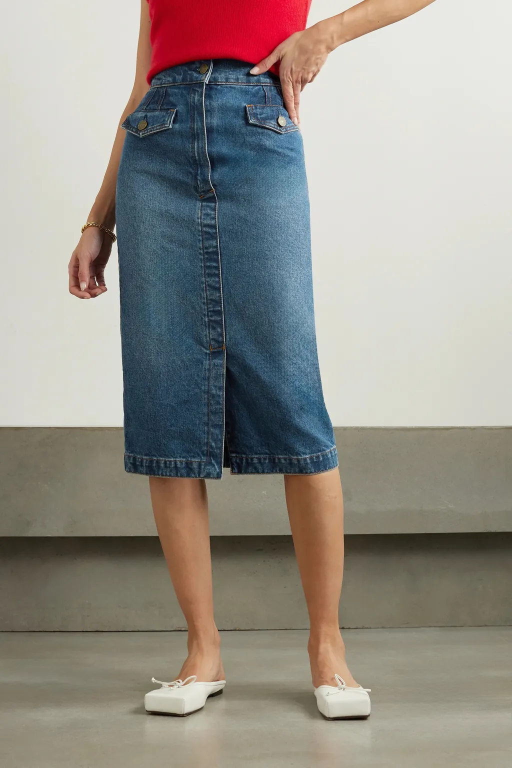 Jeans Mid-Length Skirt