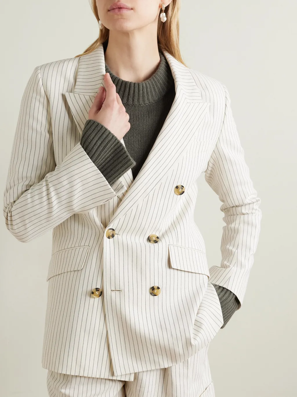 Pinstriped Suit Jacket