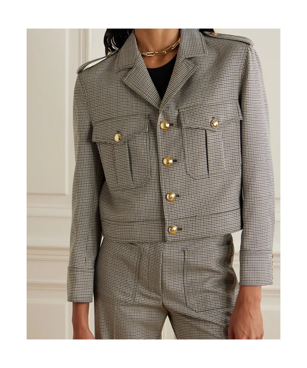 Lourde Houndstooth Short Casual Jacket