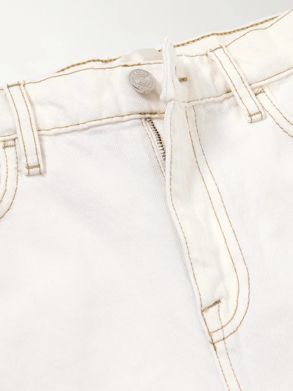 Wide-Leg Nine-Inch High-Waisted Denim Pants