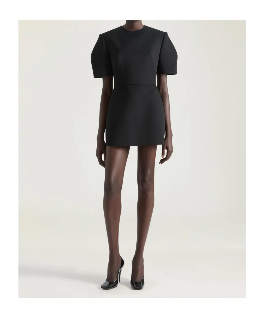 Cocoon Mini Dress In Wool