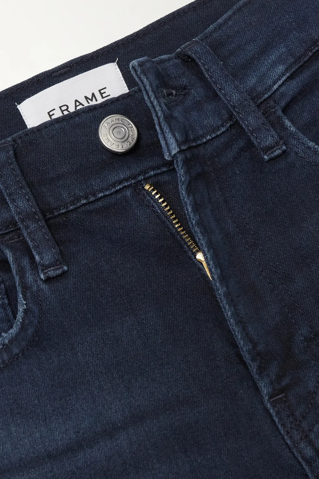 High-Waisted Slim-Fit Denim Shorts