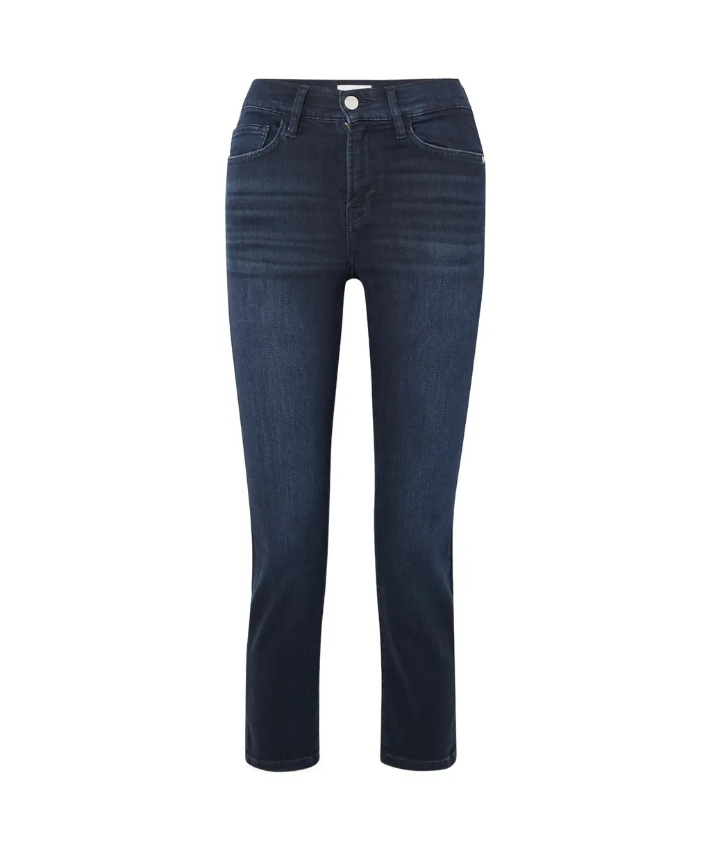 High-Waisted Slim-Fit Denim Shorts
