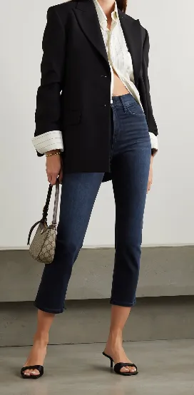 High-Waisted Slim-Fit Denim Shorts