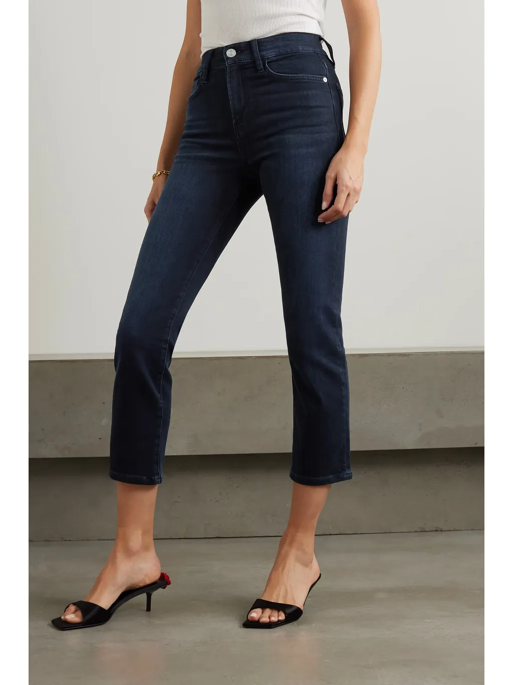 High-Waisted Slim-Fit Denim Shorts