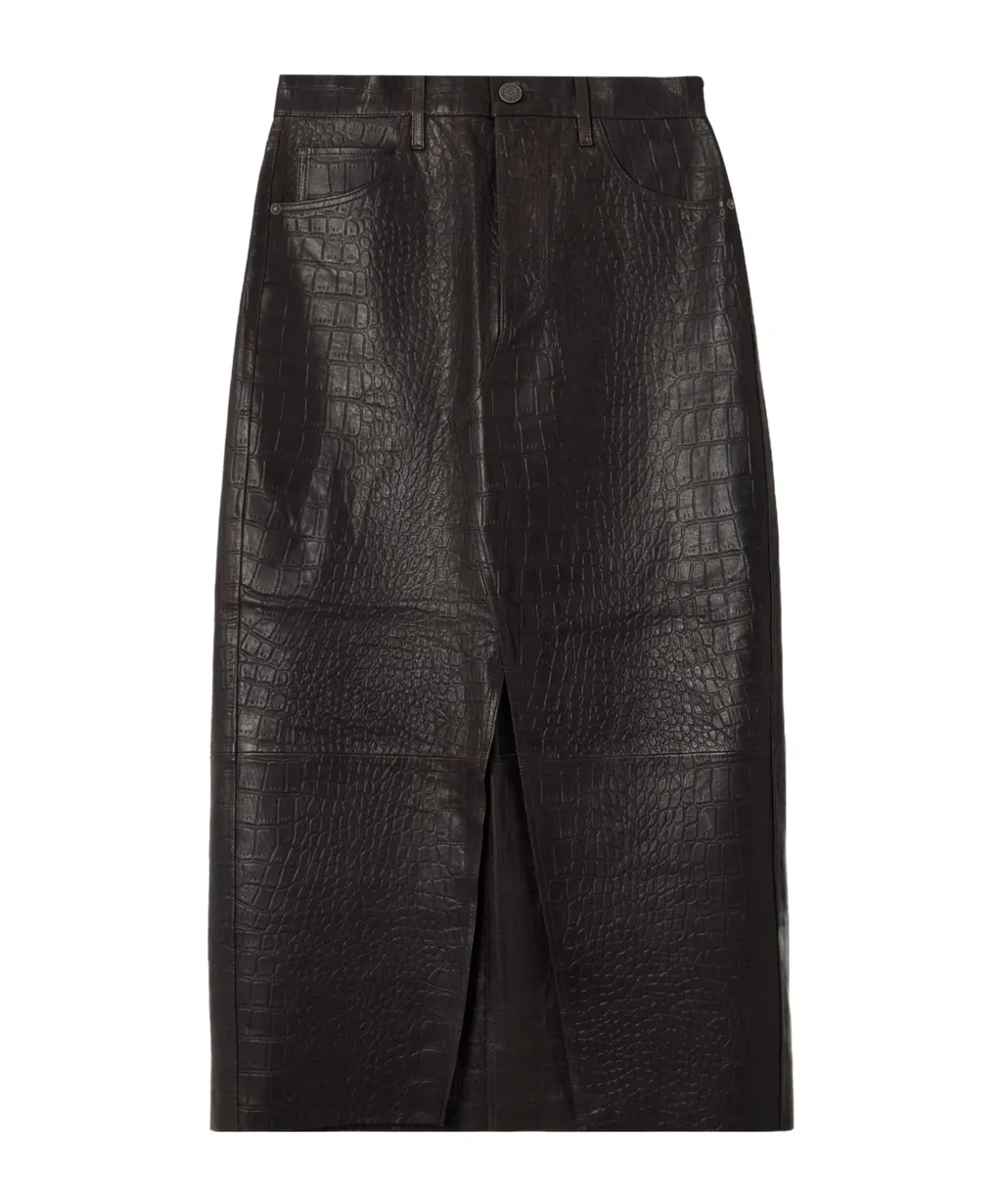 Croc-Effect Skirt