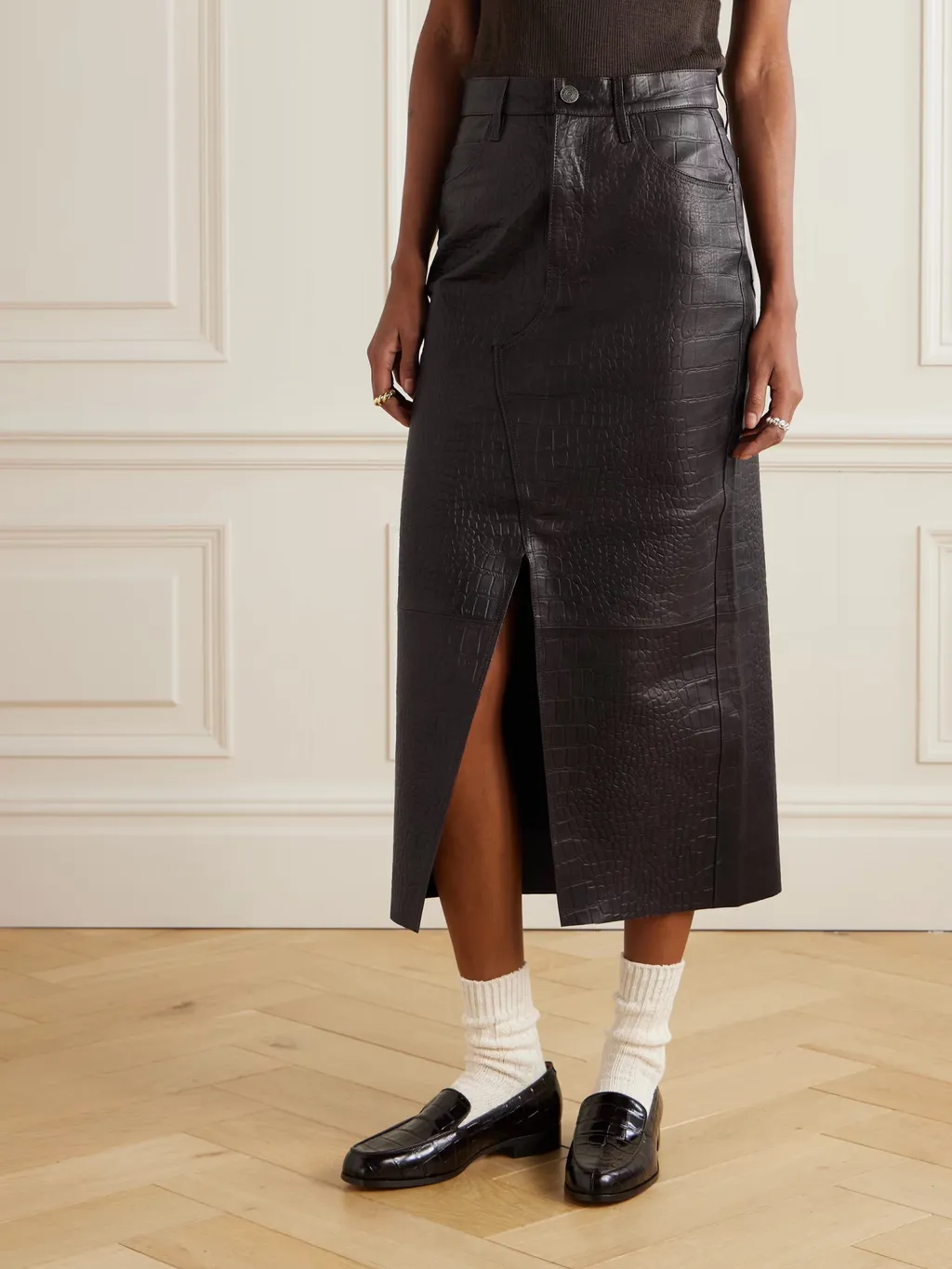 Croc-Effect Skirt