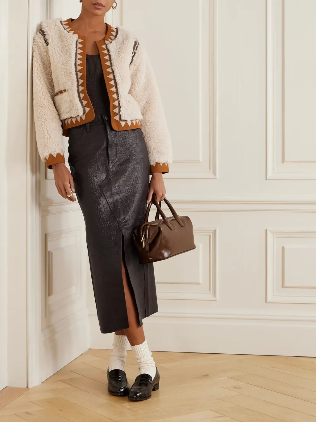 Croc-Effect Skirt