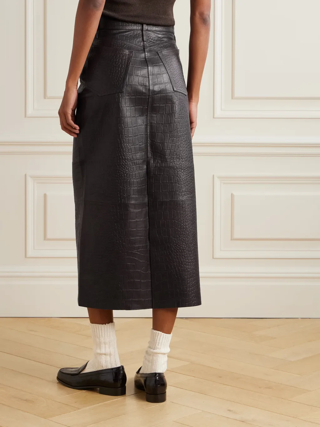 Croc-Effect Skirt