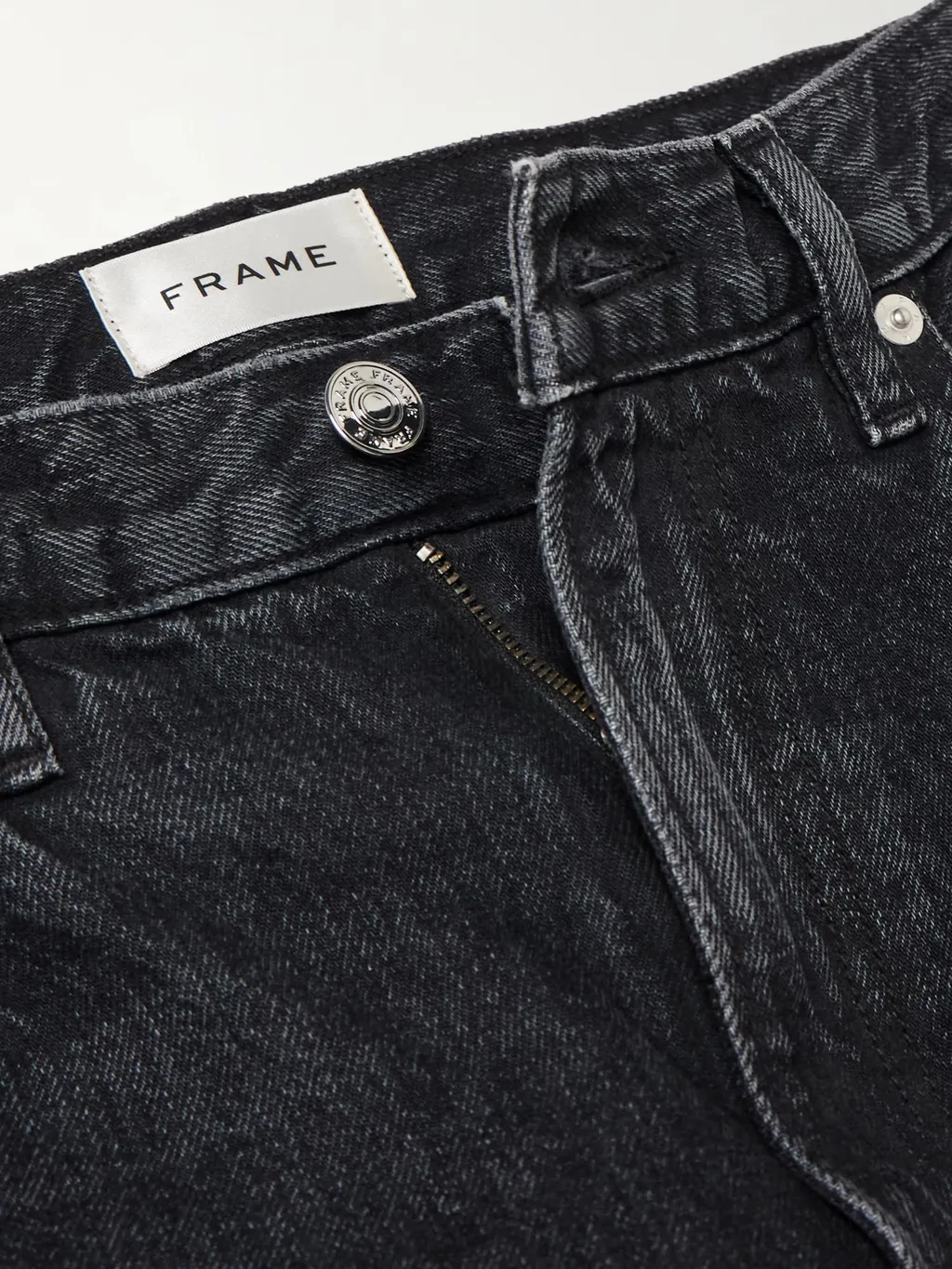 High-Rise Tapered Denim Trousers