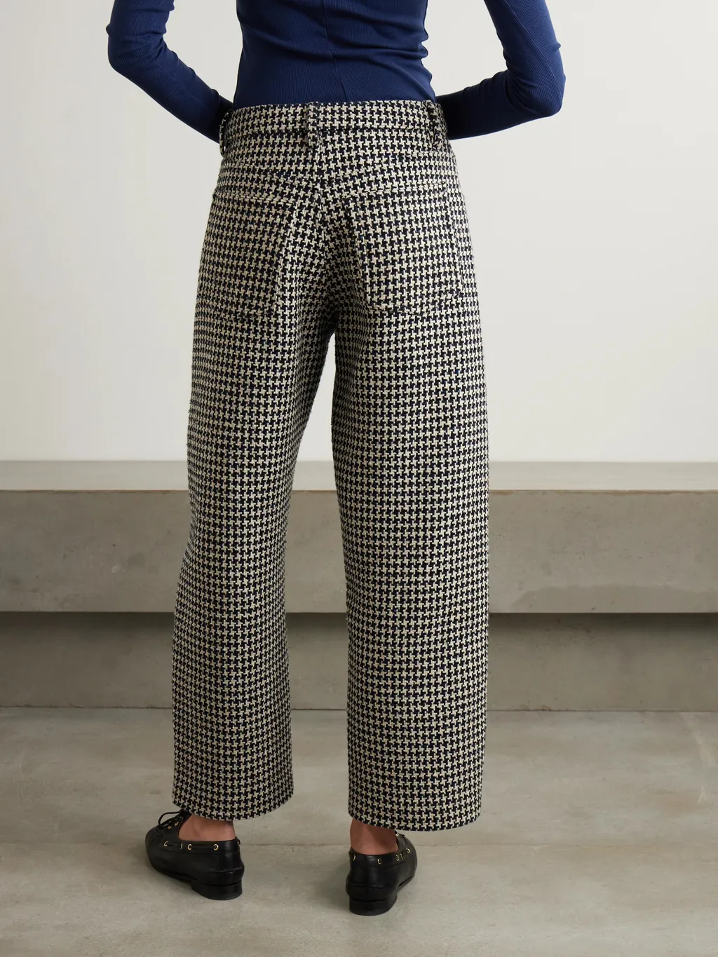 Houndstooth Tweed Track Pants