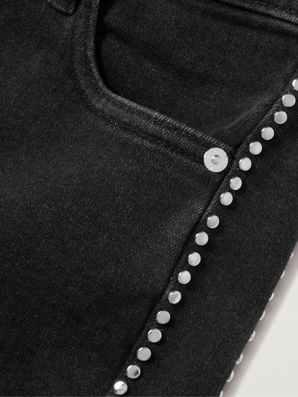 Embellished High-Rise Denim Trousers