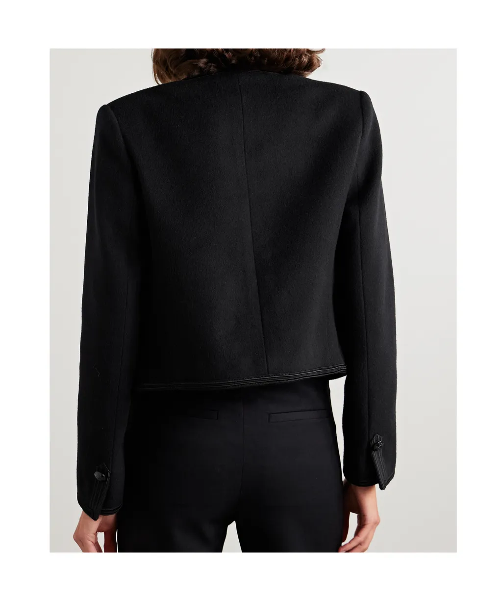 Joni Button-Embellished Cropped Blazer