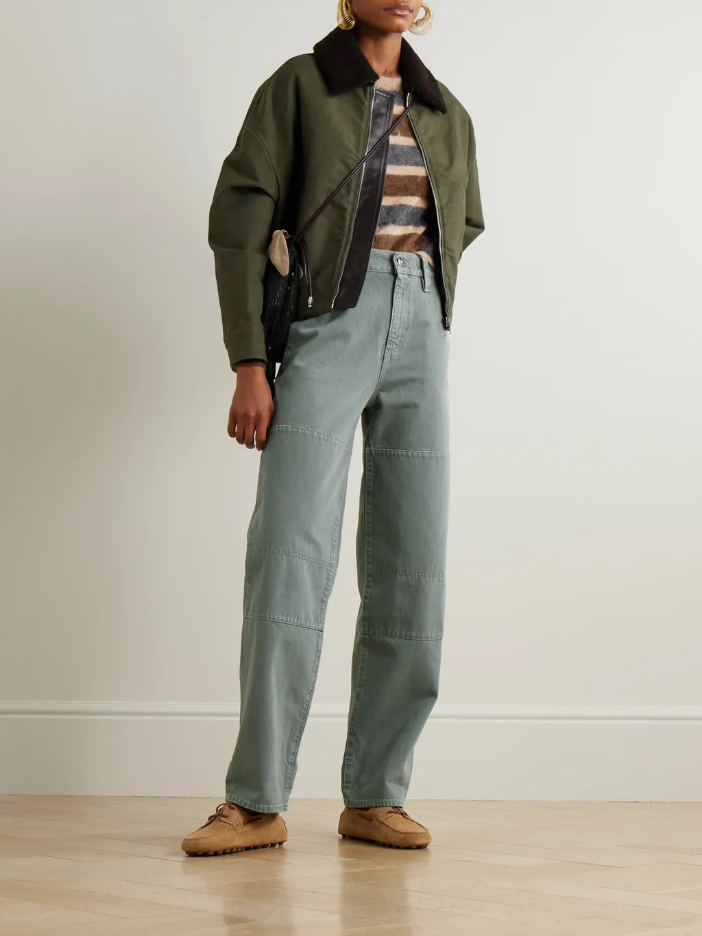 Panelled Wide-Leg Casual Trousers