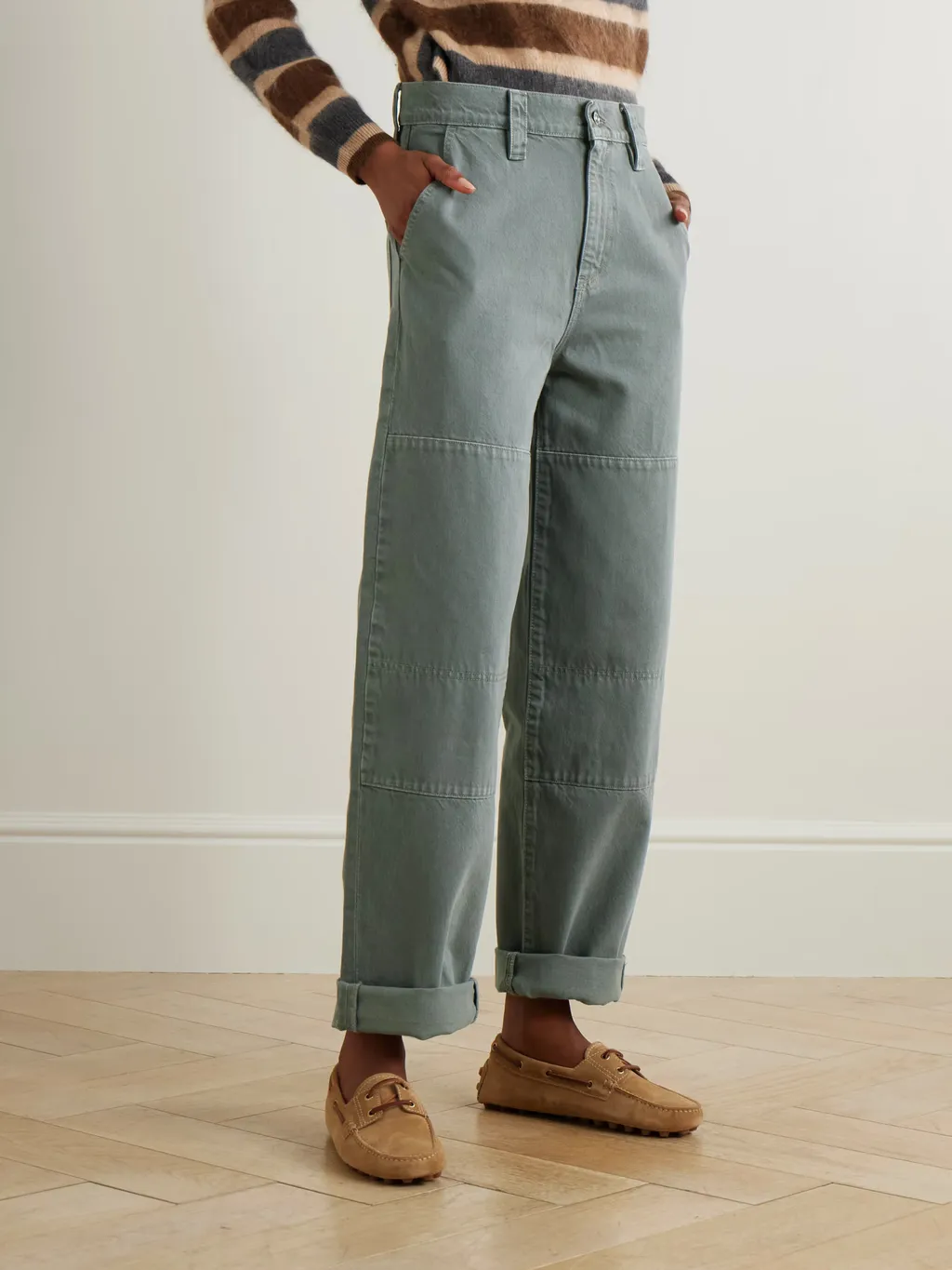 Panelled Wide-Leg Casual Trousers