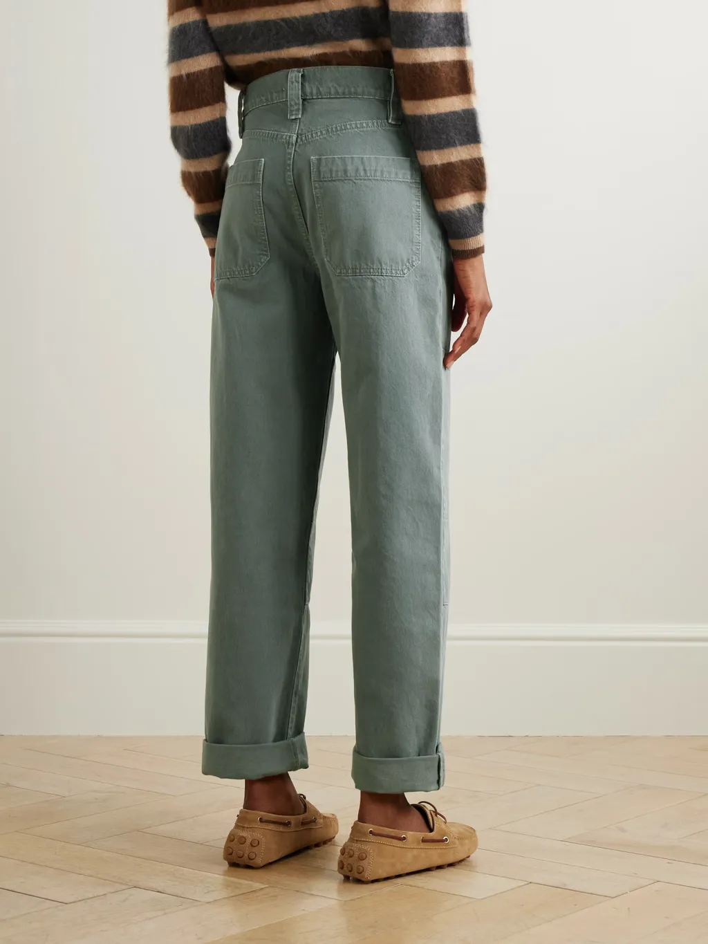 Panelled Wide-Leg Casual Trousers