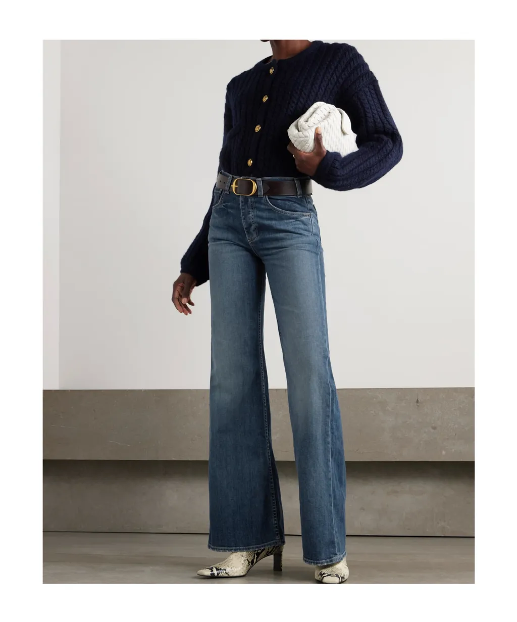 Terrell Frayed High-Rise Straight-Leg Jeans