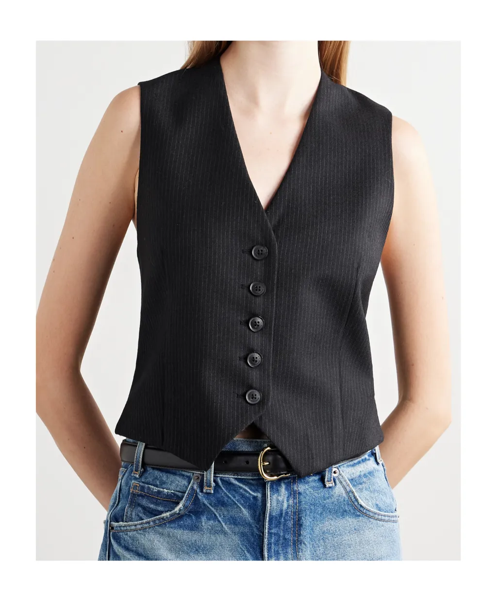 Angelina Pinstripe Vest