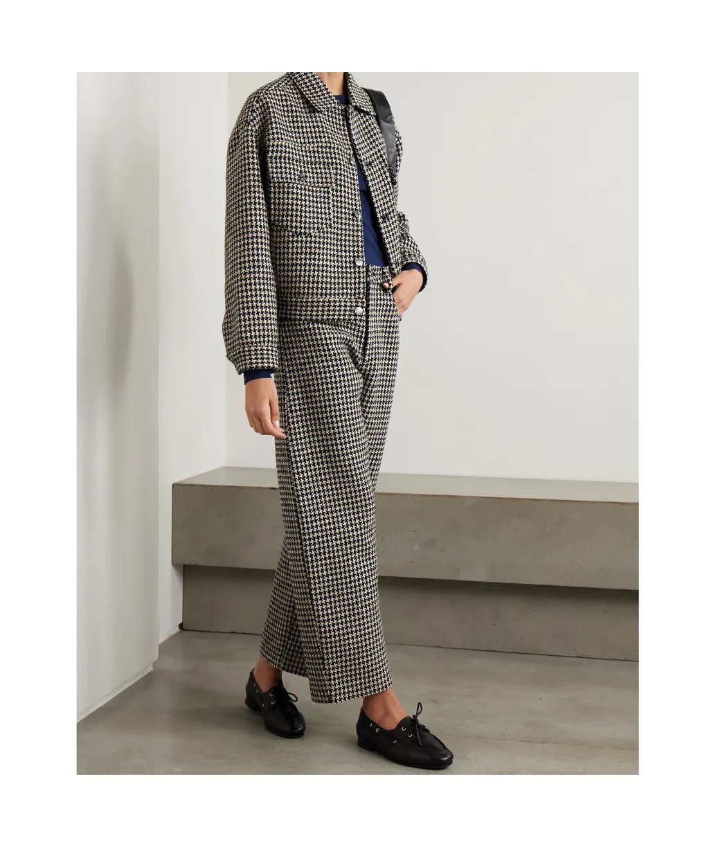 Houndstooth Tweed Casual Jacket
